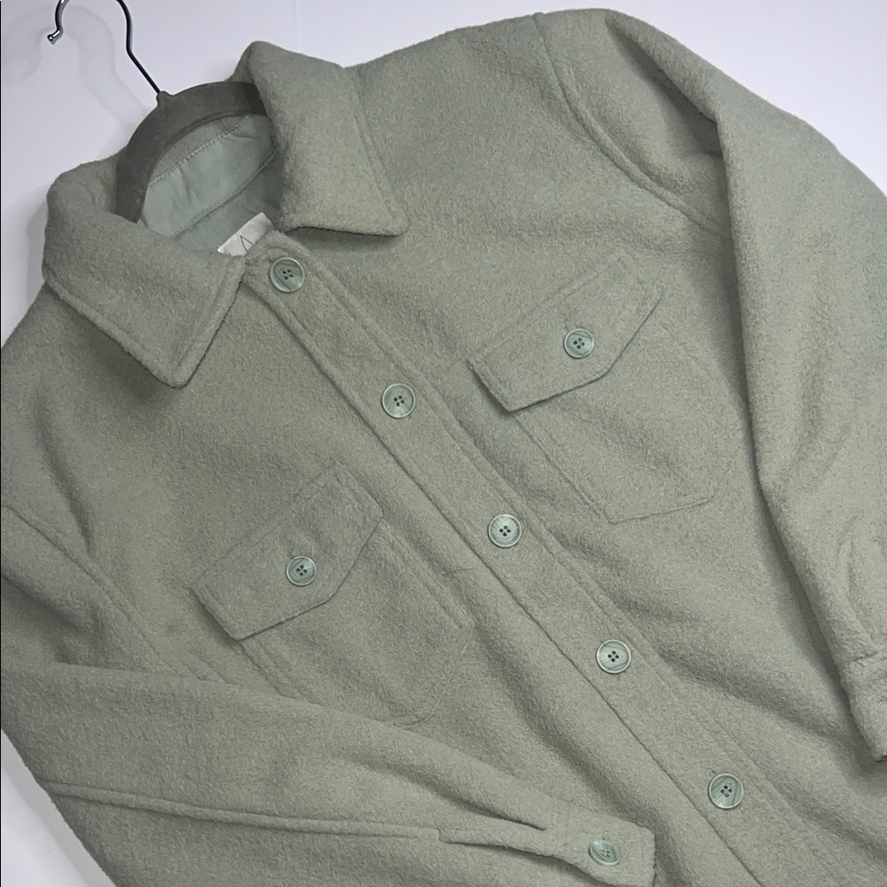 Joie Light Green Fleece  Shacket